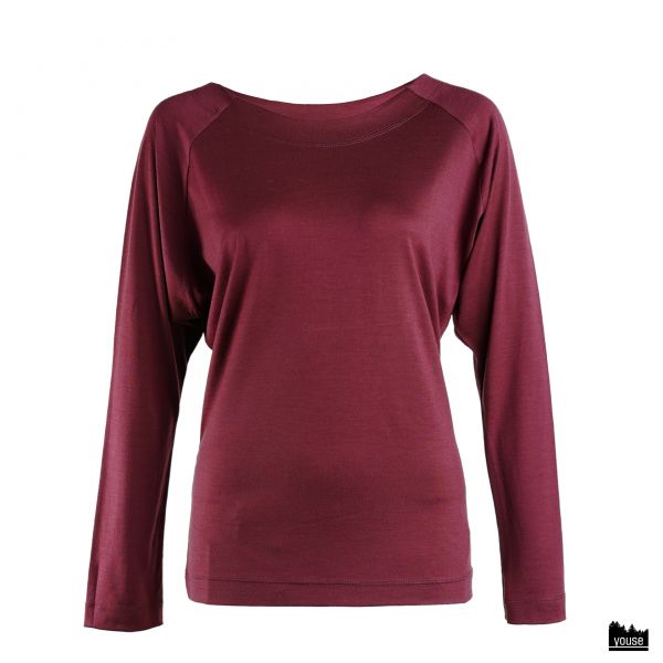 Shirt Kaja aus Bio Merinowolle burgund